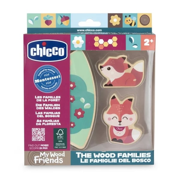 Chicco The Wood Families Conjunto em Madeira Mãe Raposa 24m+
